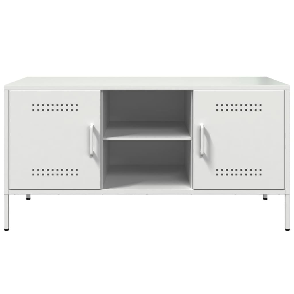 TV cabinet, white, 100.5x39x50.5cm, steel