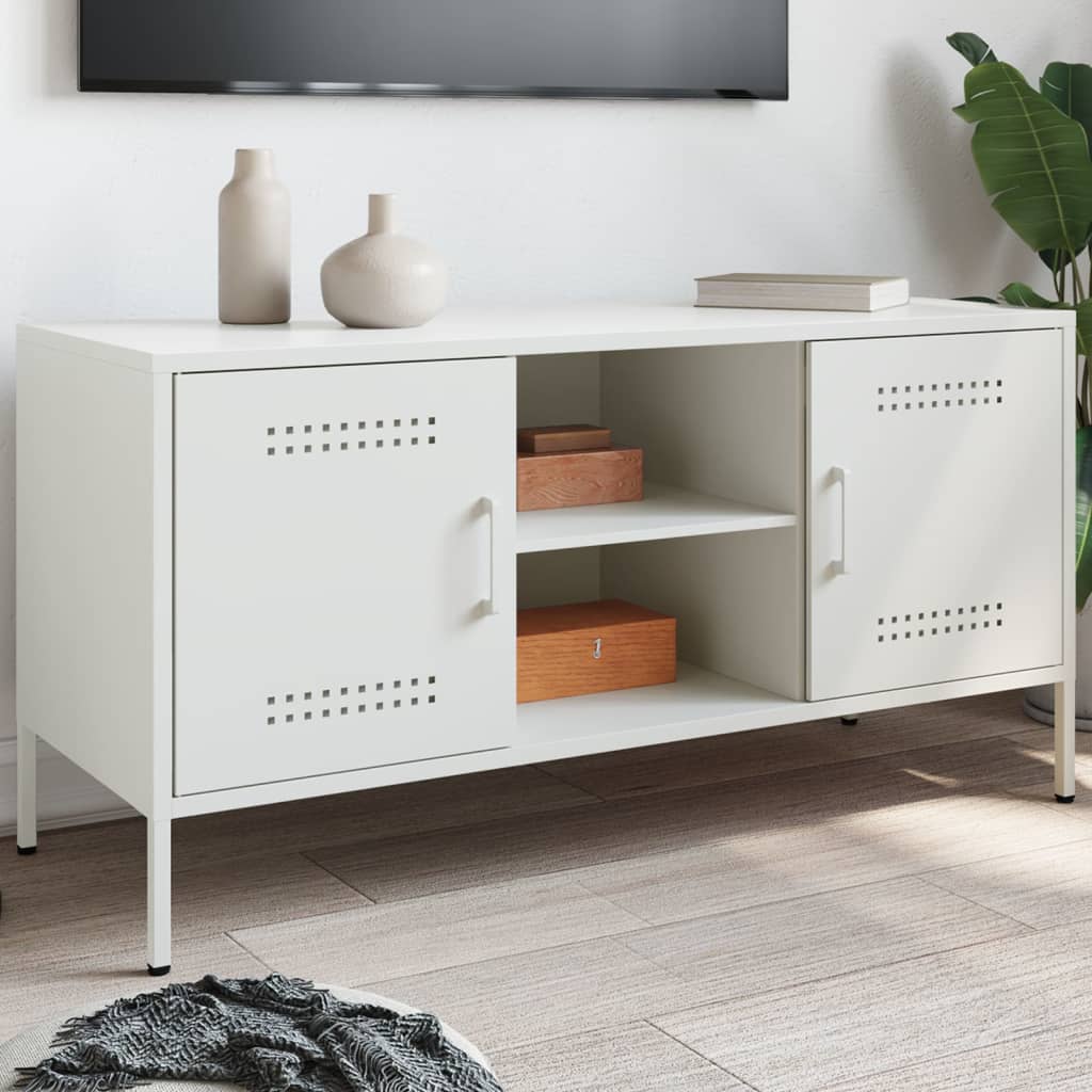 TV cabinet, white, 100.5x39x50.5cm, steel