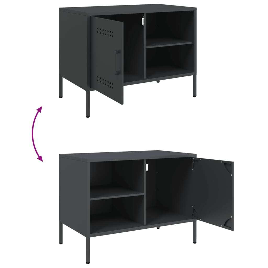 TV cabinet, anthracite, 68x39x50.5cm, steel