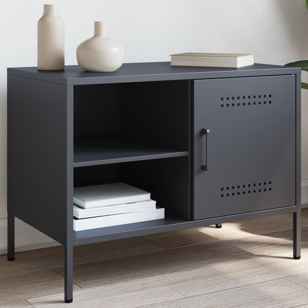 TV cabinet, anthracite, 68x39x50.5cm, steel