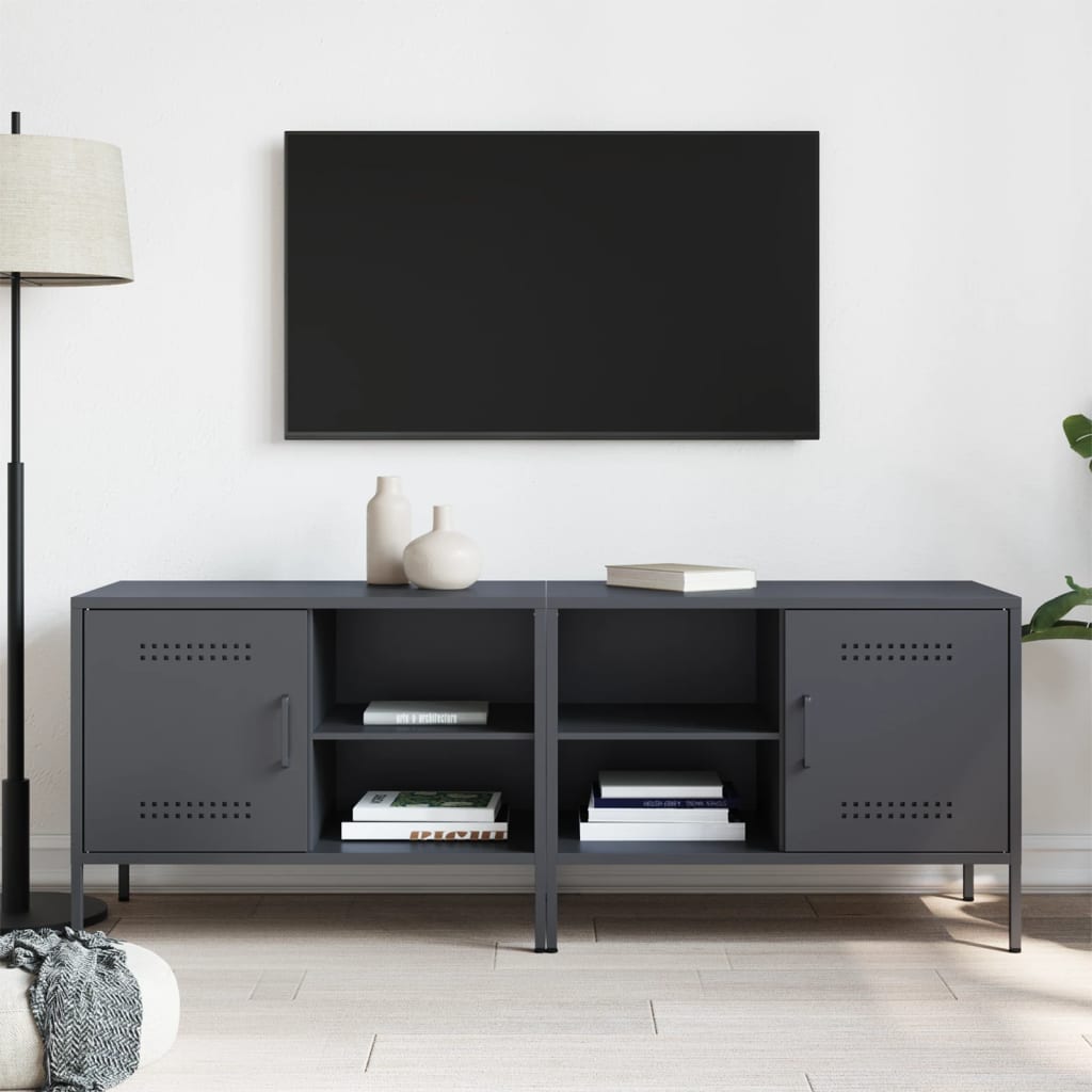 TV skapji, 2 gab., antracīta, 68x39x50,5cm, tērauds