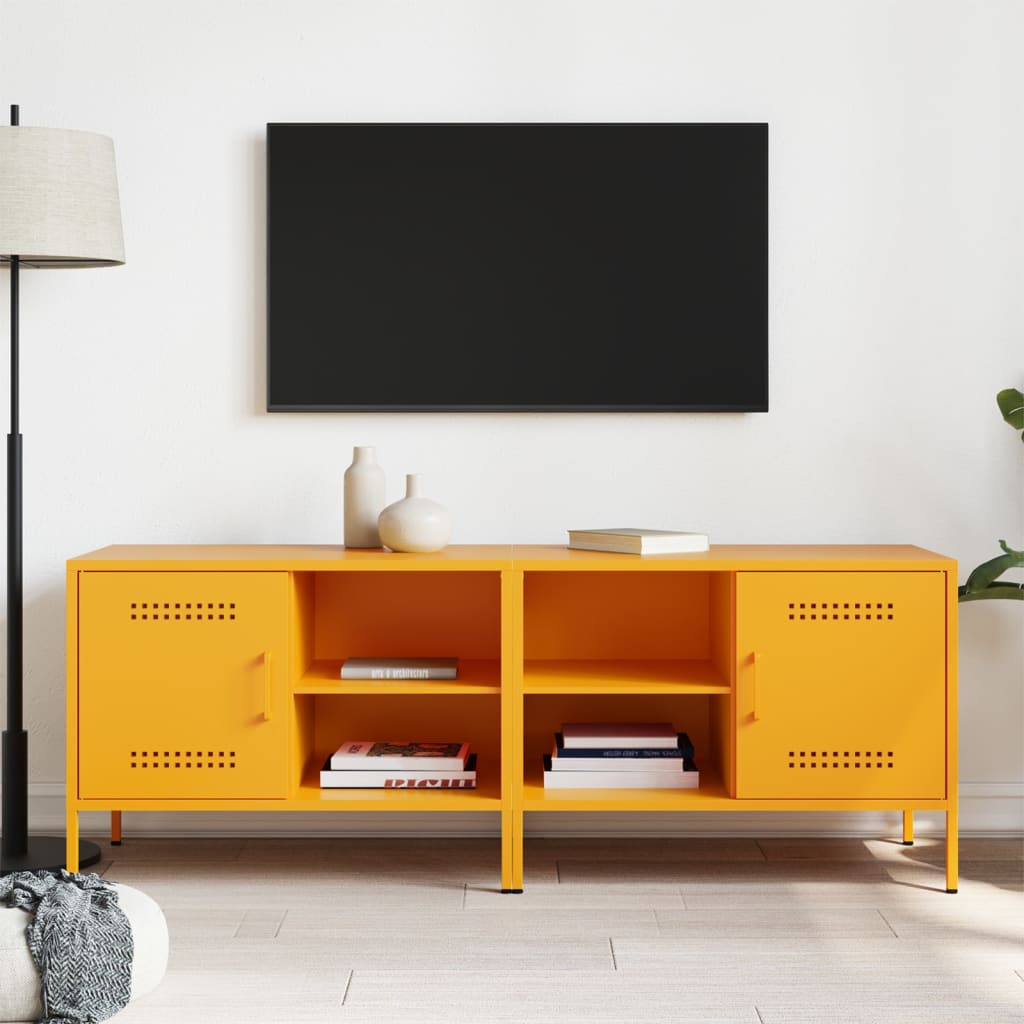 TV skapīši, 2 gab., sinepju krāsā, 68x39x50,5 cm, tērauds