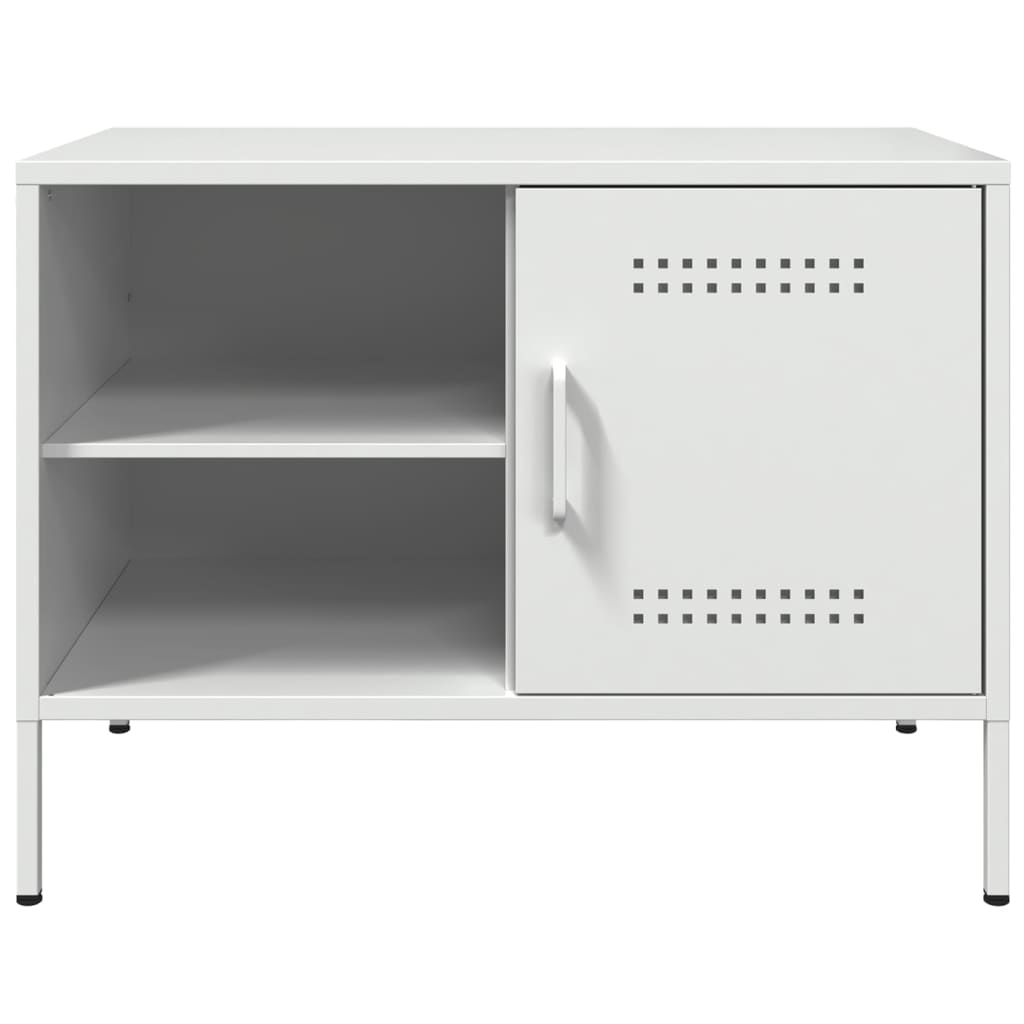 Televizoriaus spintelės, 2vnt., baltos, 68x39x50,5cm, plienas
