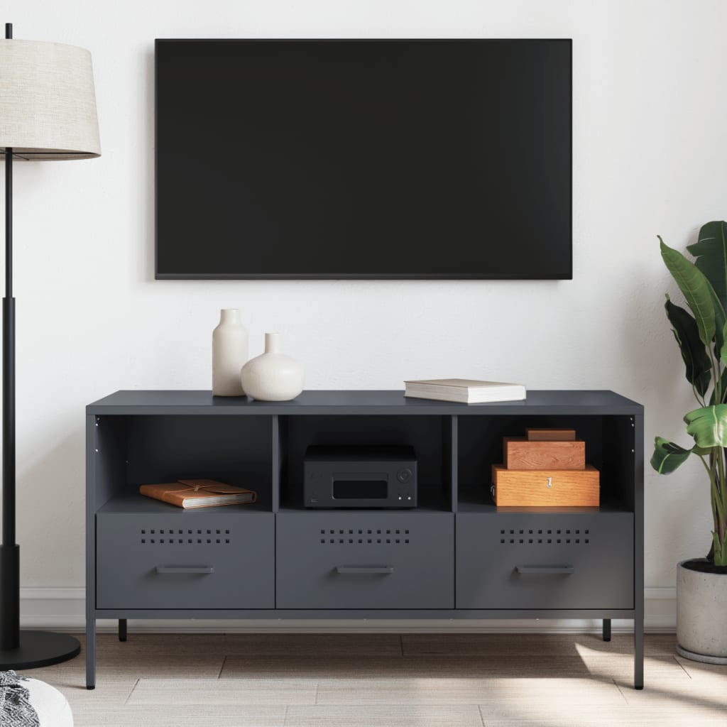 TV cabinet, anthracite, 100.5x39x50.5cm, steel