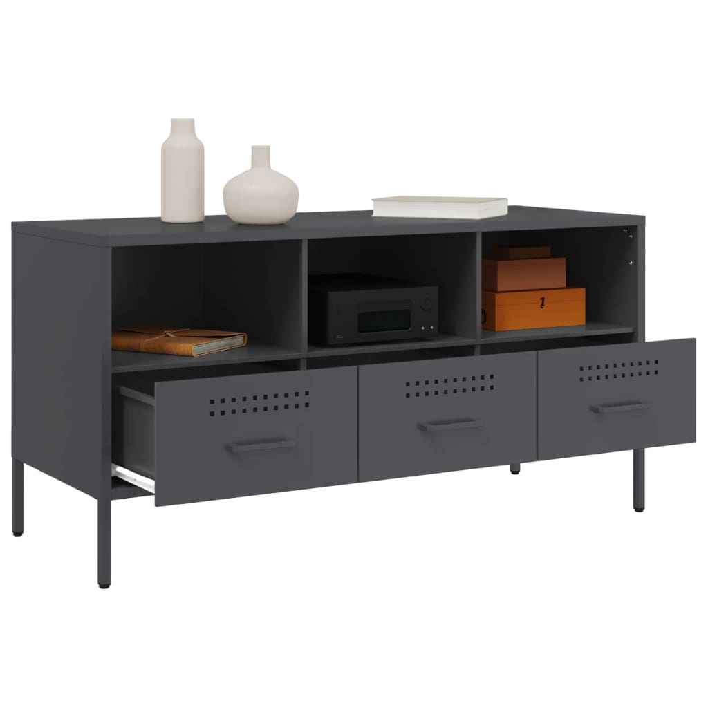 TV cabinet, anthracite, 100.5x39x50.5cm, steel