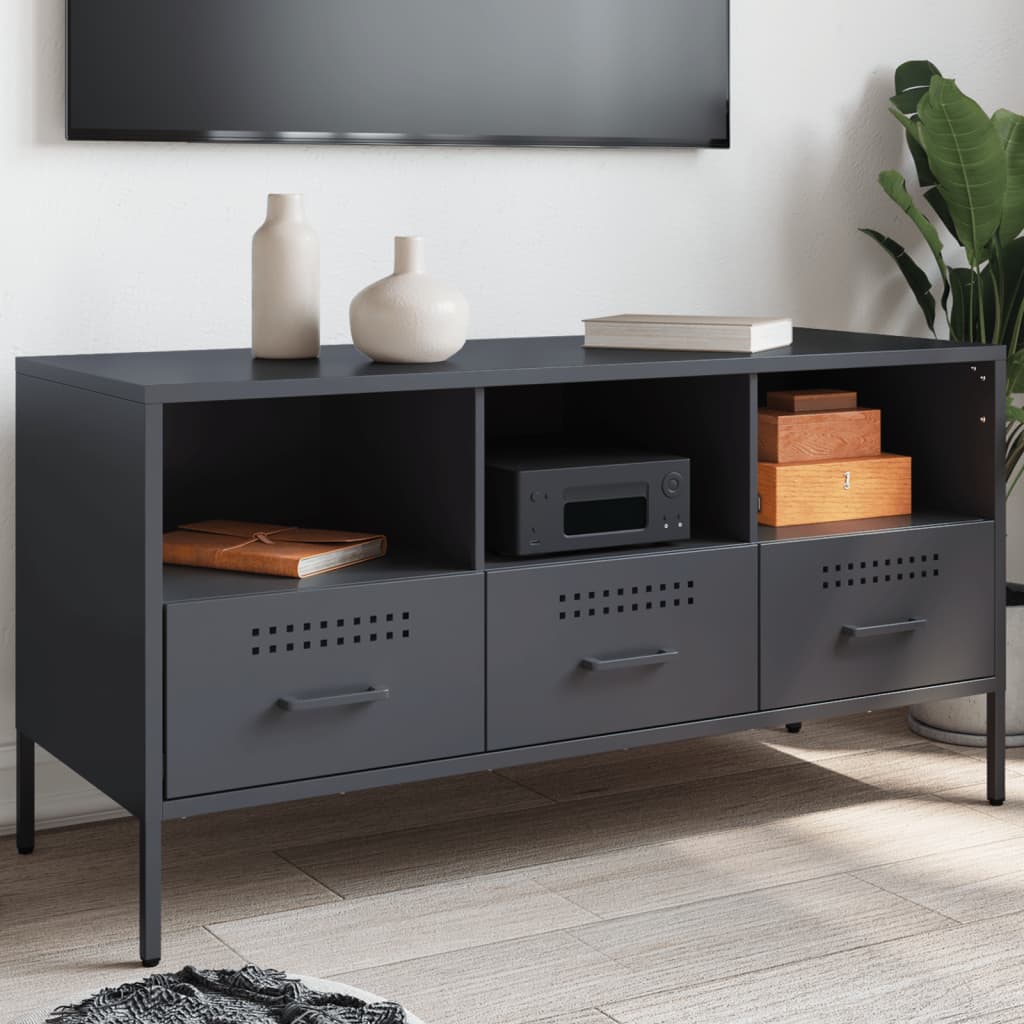 TV cabinet, anthracite, 100.5x39x50.5cm, steel