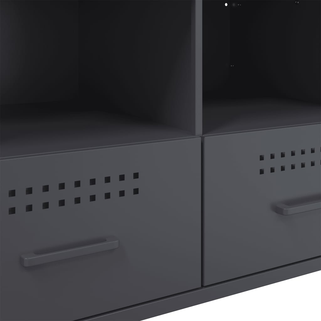TV cabinets, 2 pcs., anthracite, 68x39x50.5cm, steel