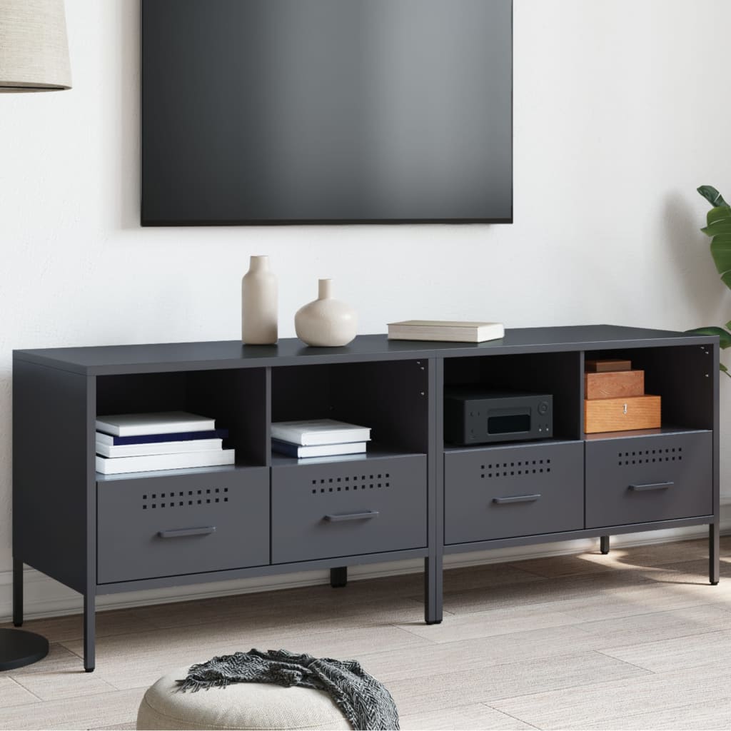 TV spintelės, 2vnt., antracito, 68x39x50,5cm, plienas