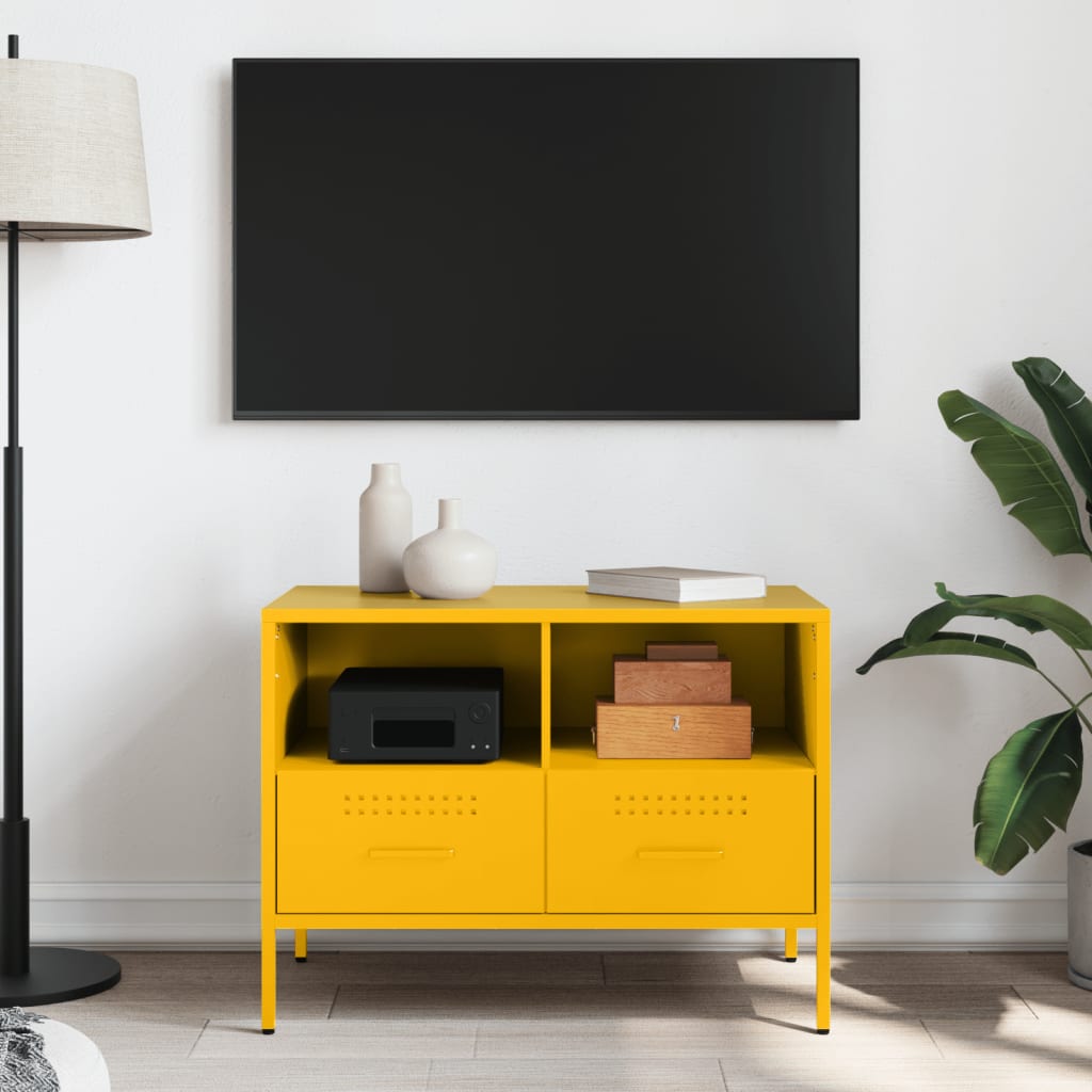 TV galdiņš, sinepju krāsa, 68x39x50,5 cm, tērauds