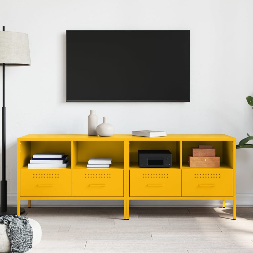 TV skapīši, 2 gab., sinepju krāsā, 68x39x50,5 cm, tērauds
