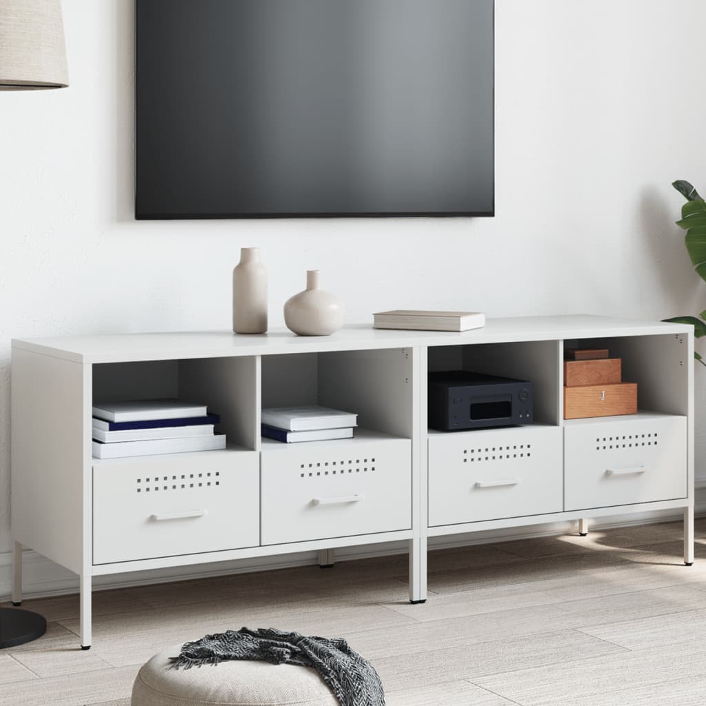TV cabinets, 2 pcs., white, 68x39x50.5cm, steel