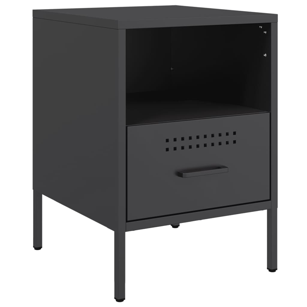 Nightstands, 2 pcs., black, 36x39x50.5cm, steel