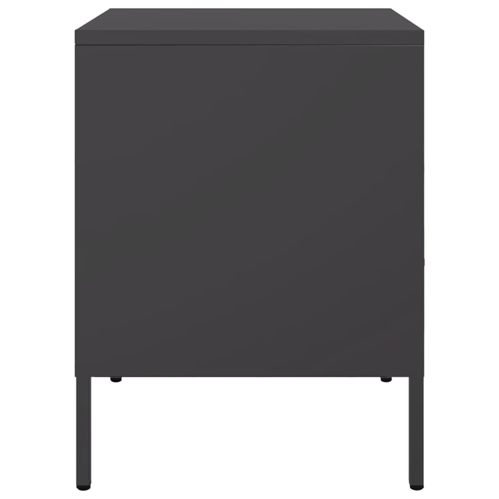 Nightstands, 2 pcs., black, 36x39x50.5cm, steel