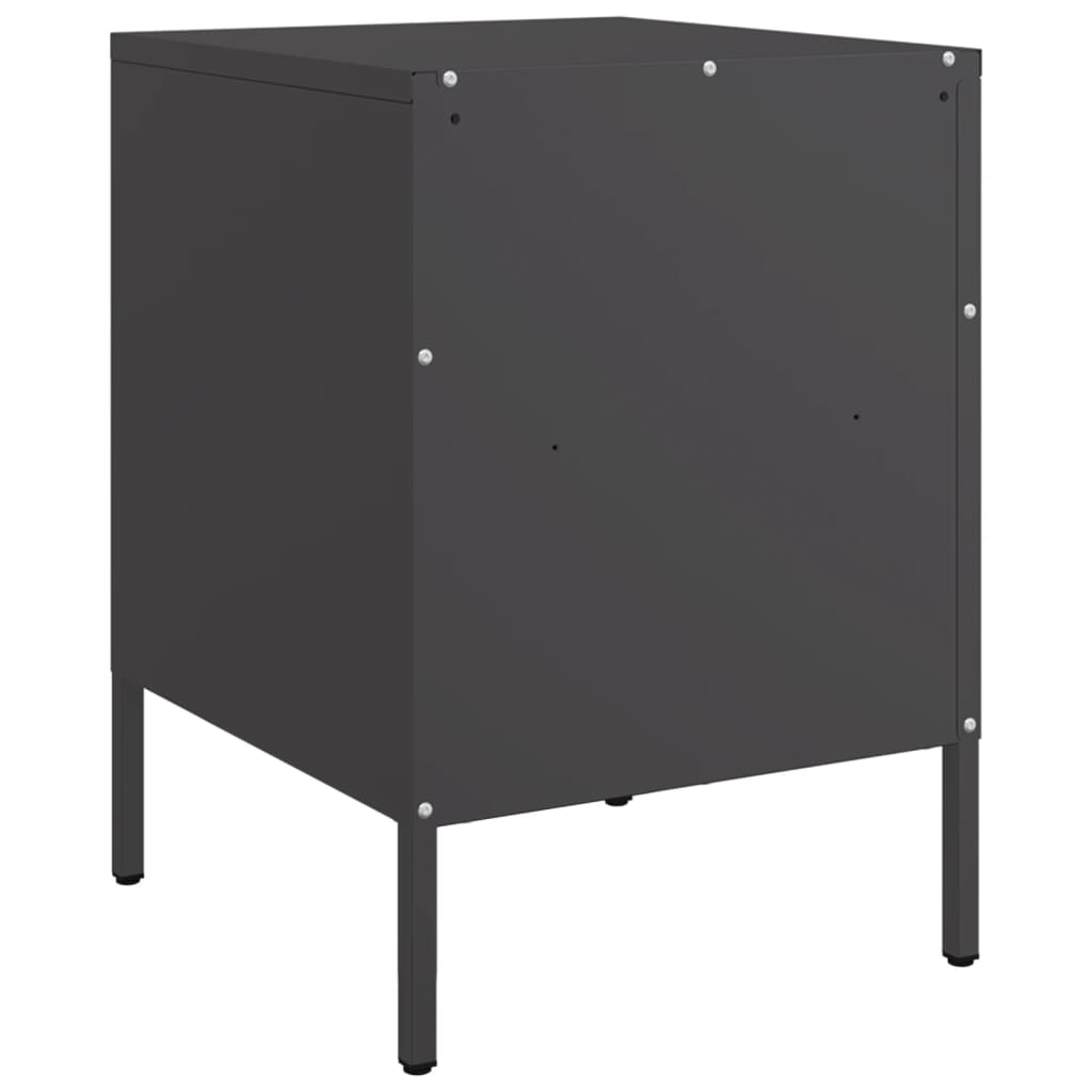 Nightstands, 2 pcs., black, 36x39x50.5cm, steel
