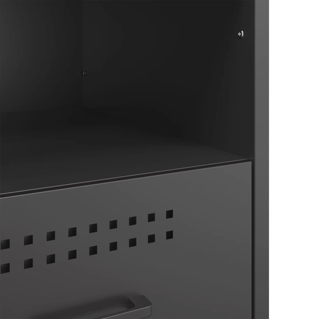 Nightstands, 2 pcs., black, 36x39x50.5cm, steel