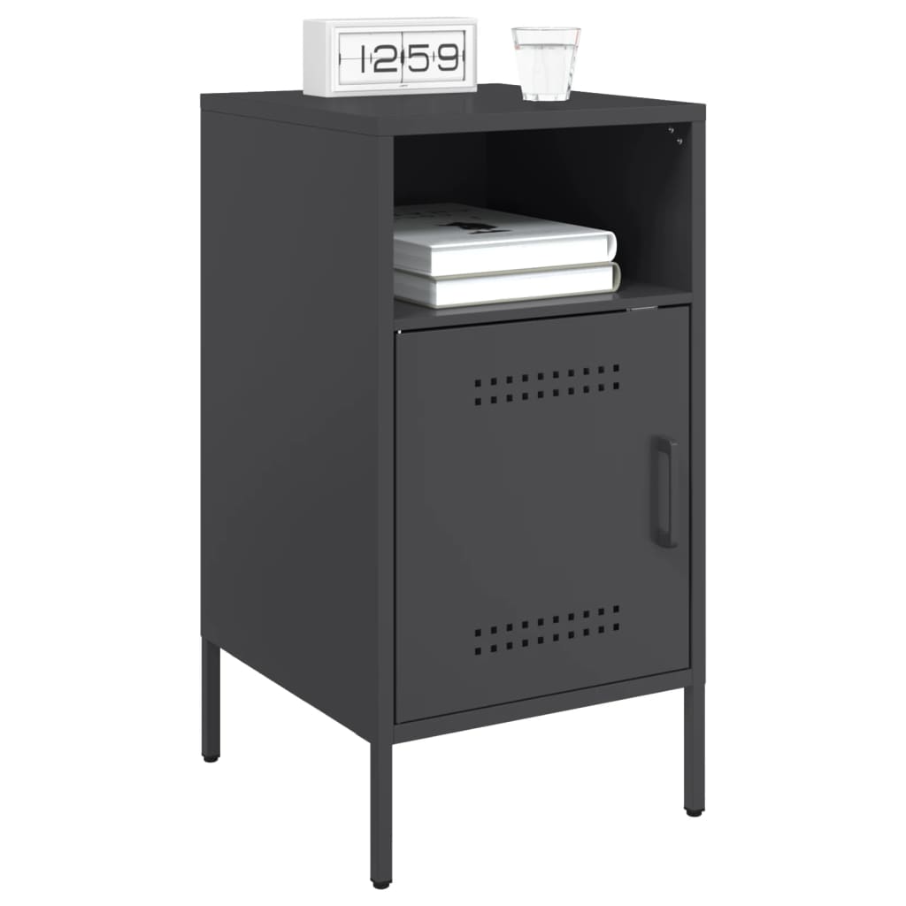 Nightstands, 2 pcs., black, 36x39x68cm, steel