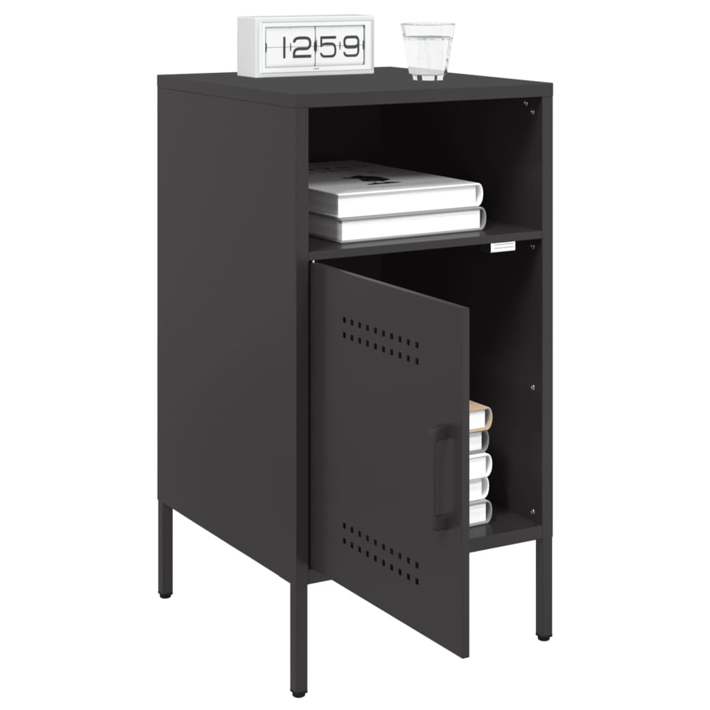Nightstands, 2 pcs., black, 36x39x68cm, steel