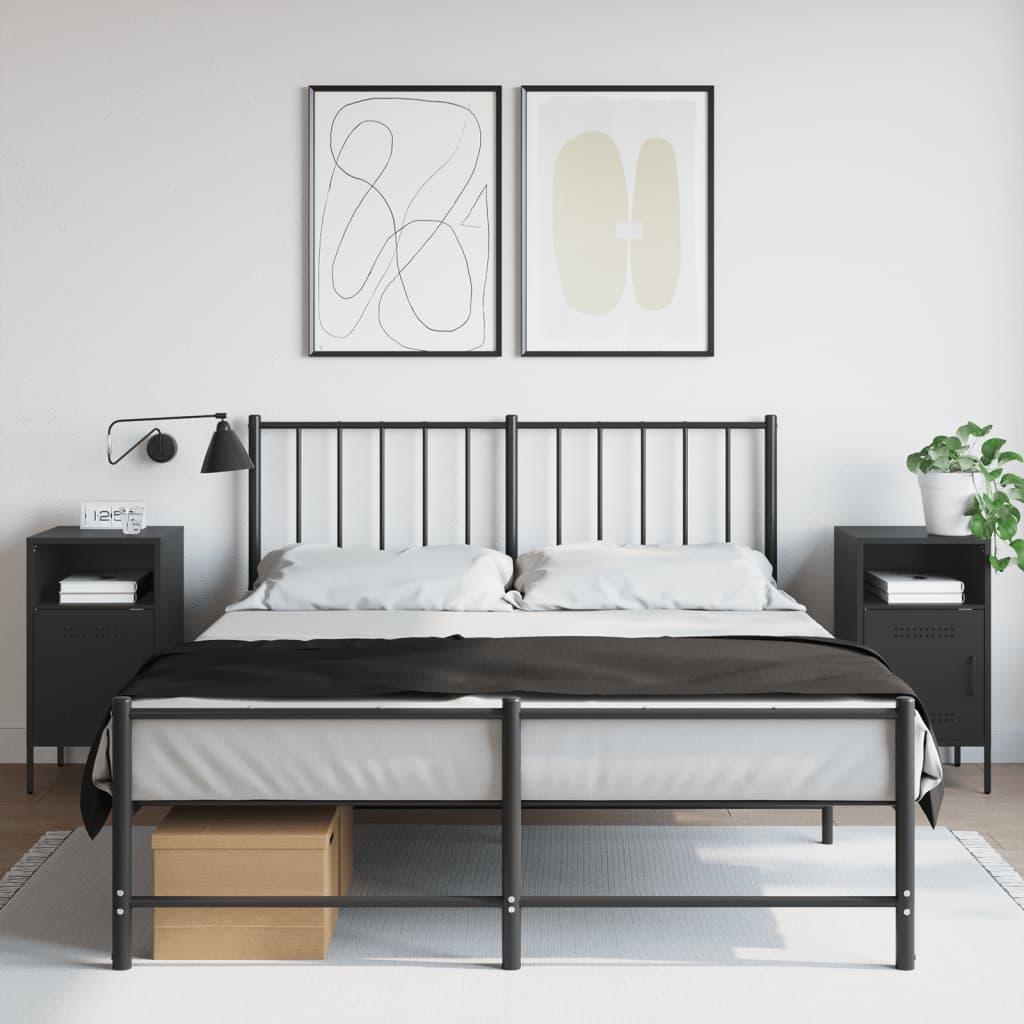Nightstands, 2 pcs., black, 36x39x68cm, steel