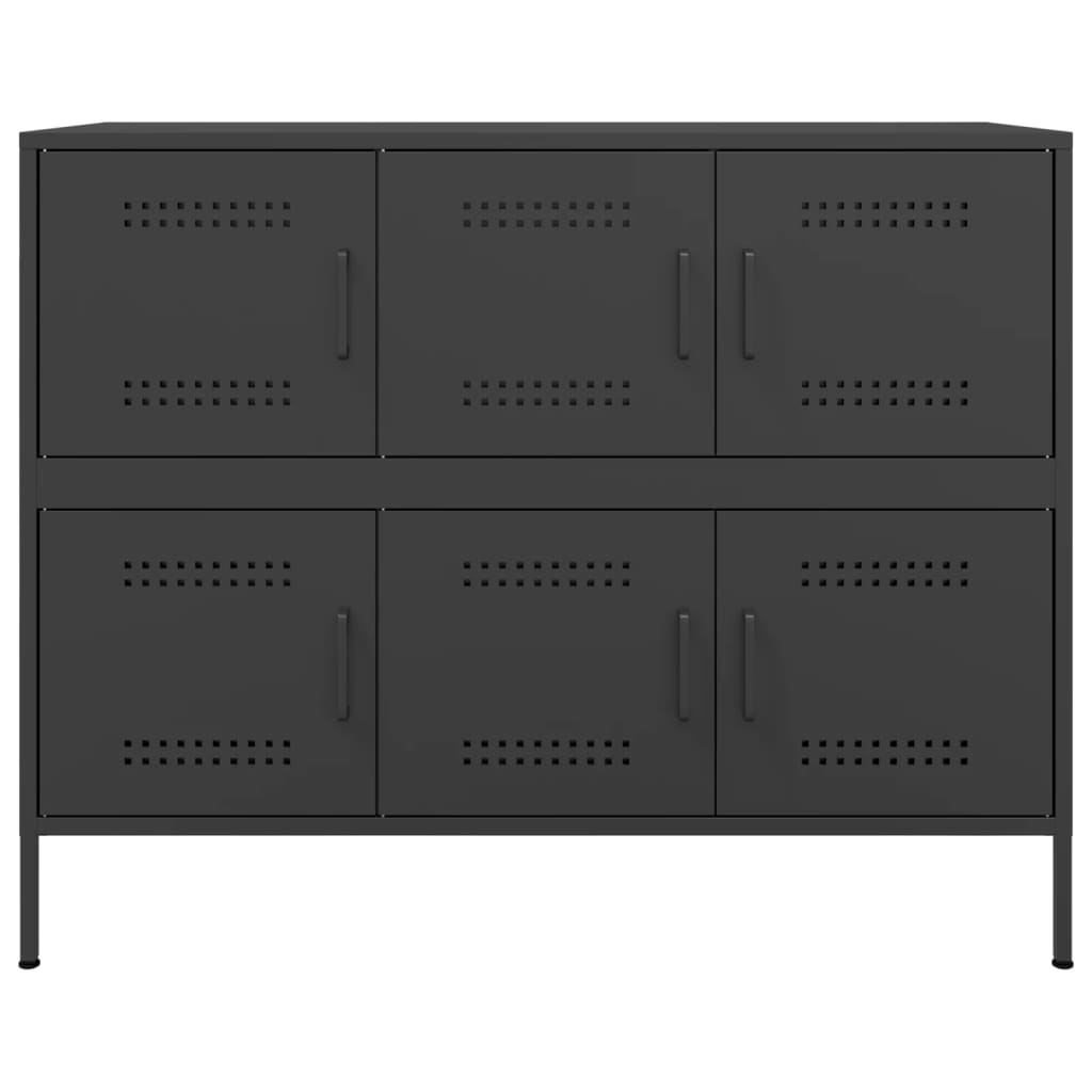 Sideboard, black, 100.5x39x79cm, steel