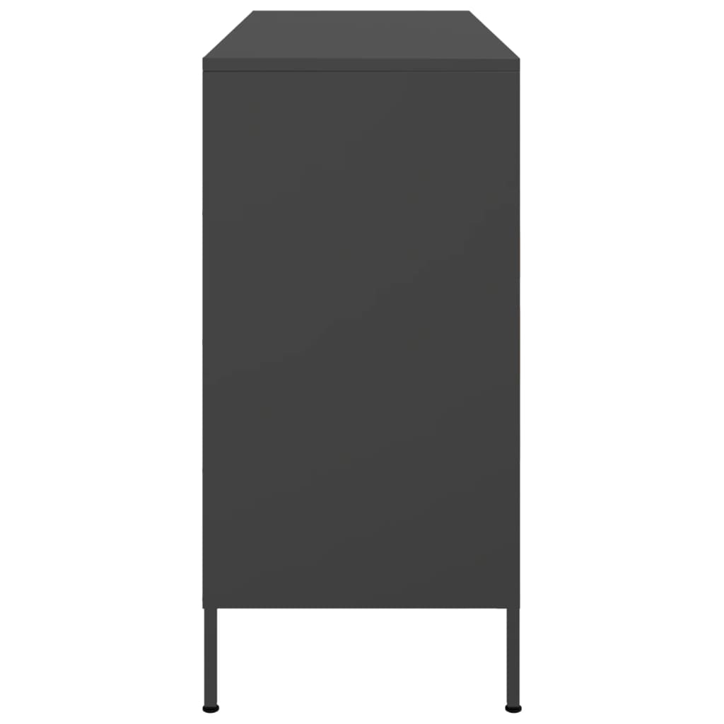 Sideboard, black, 100.5x39x79cm, steel