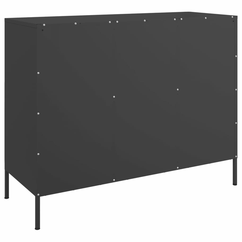 Sideboard, black, 100.5x39x79cm, steel