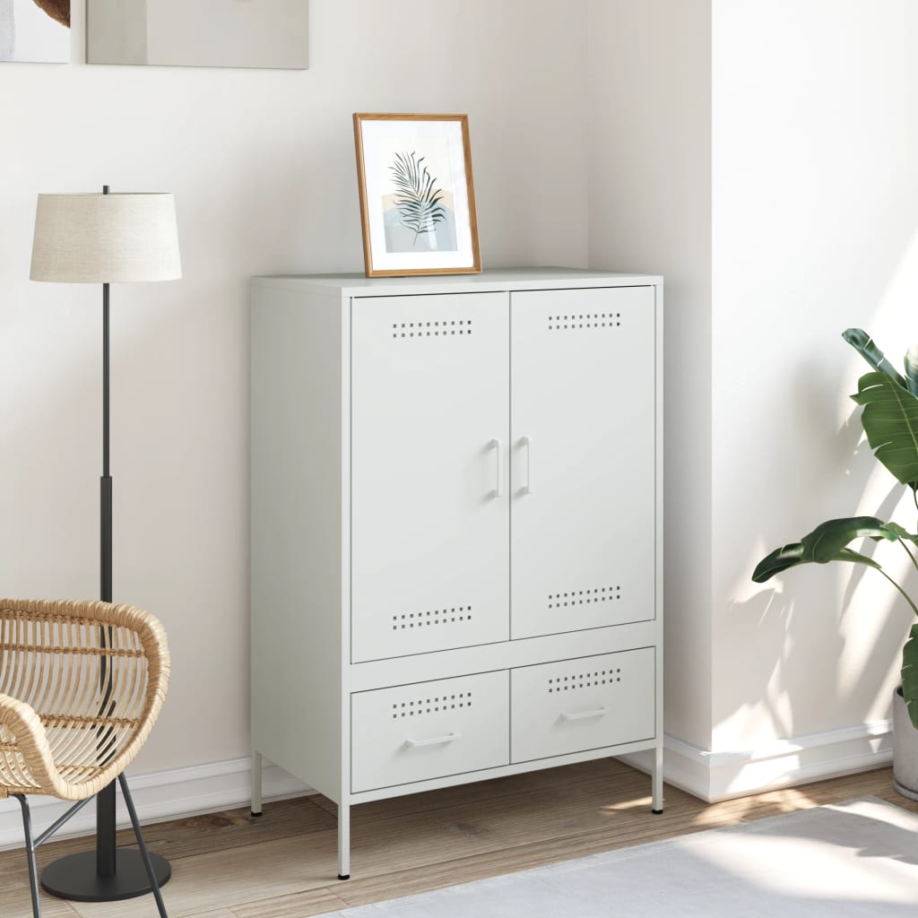 Chest of drawers, white, 68x39x101.5cm, steel