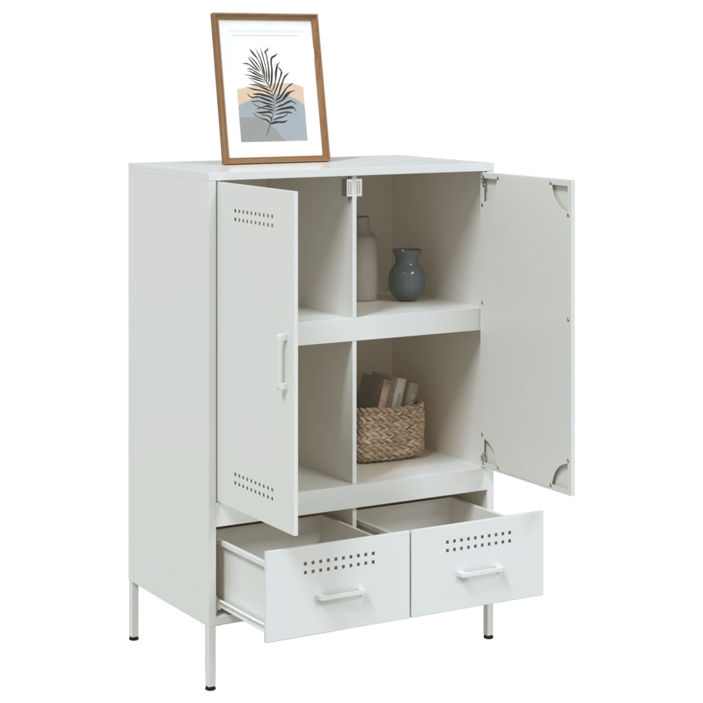 Chest of drawers, white, 68x39x101.5cm, steel