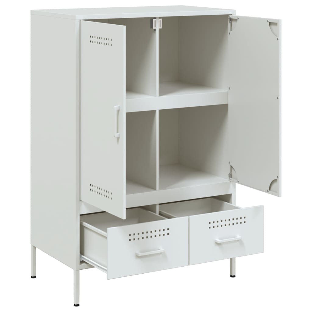 Chest of drawers, white, 68x39x101.5cm, steel