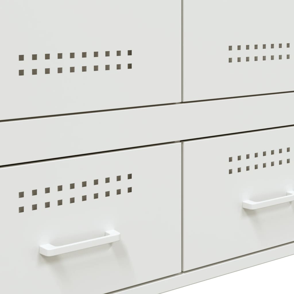 Chest of drawers, white, 68x39x101.5cm, steel