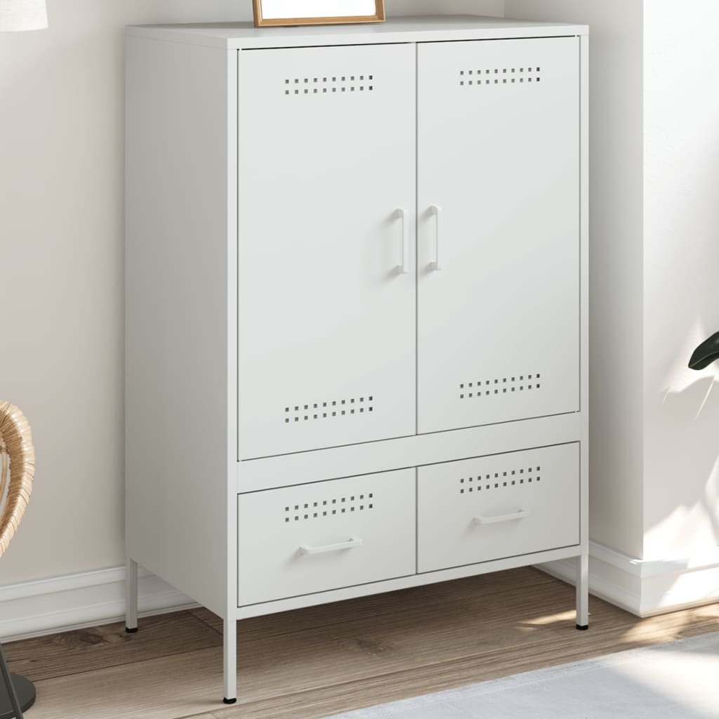 Chest of drawers, white, 68x39x101.5cm, steel