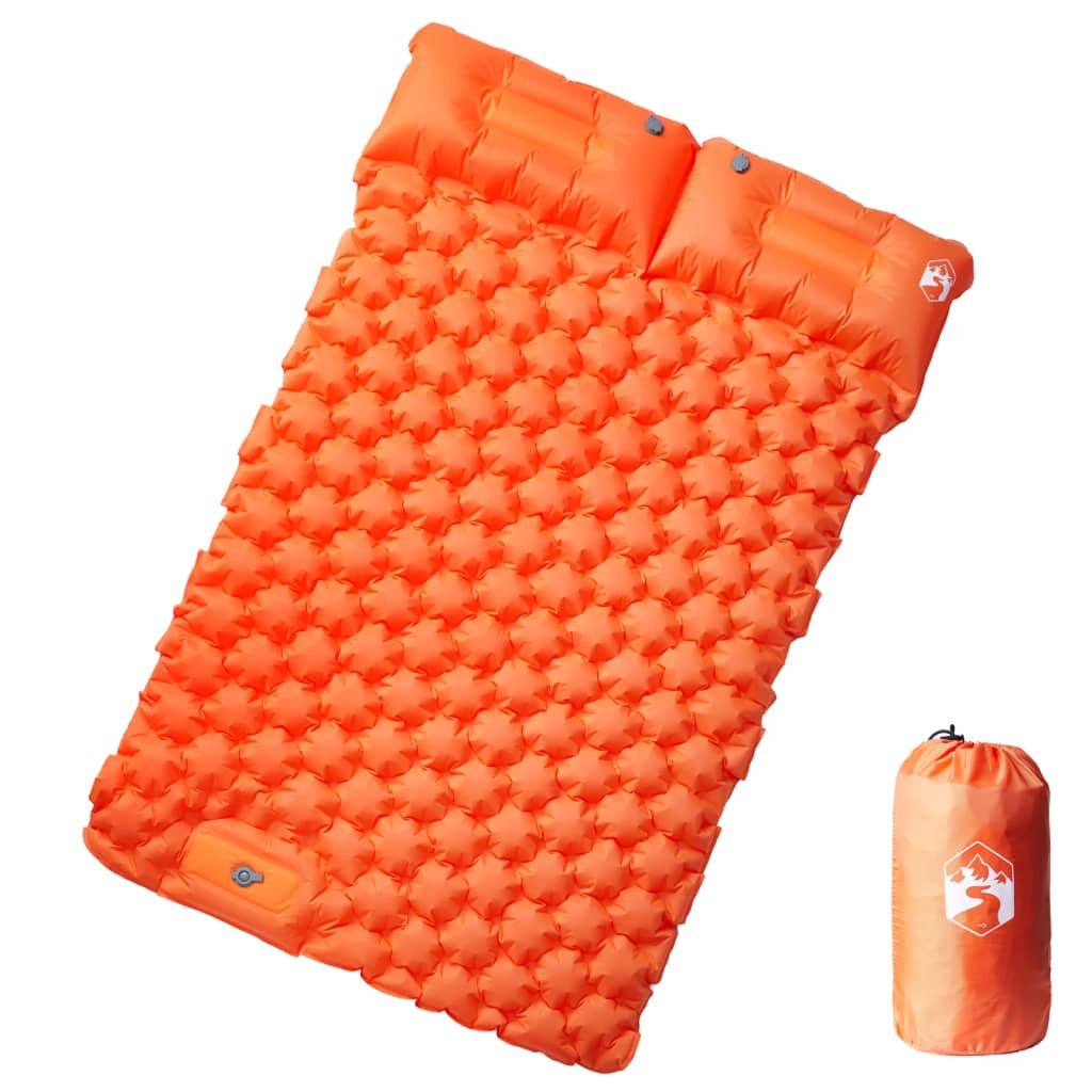 Self-inflating double camping mattress