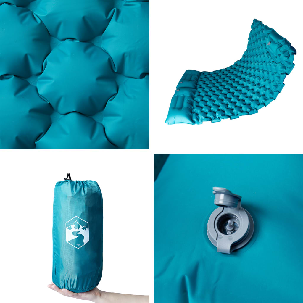 Self-inflating double camping mat, blue