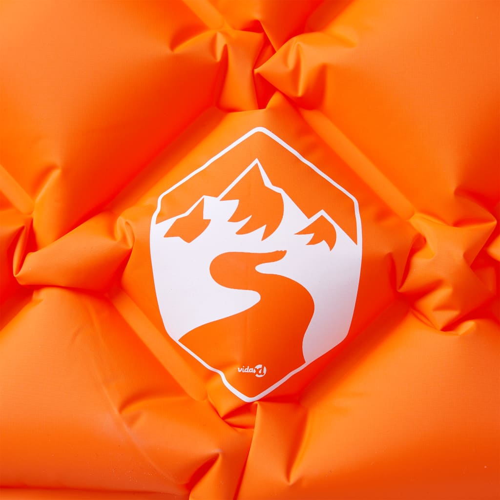 Pripučiamas stovyklavimo čiužinys su pagalve, oranžinis