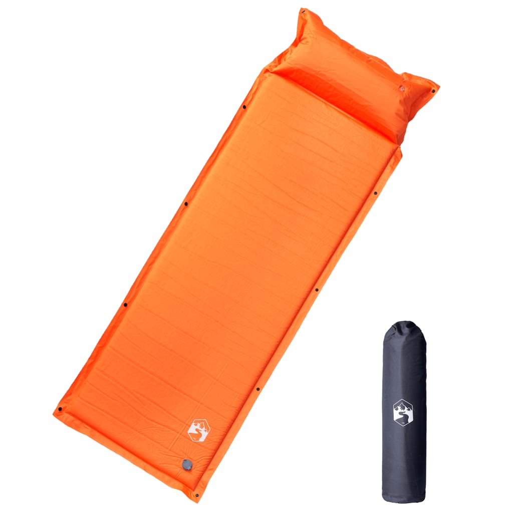 Self-inflating mattress, orange, single