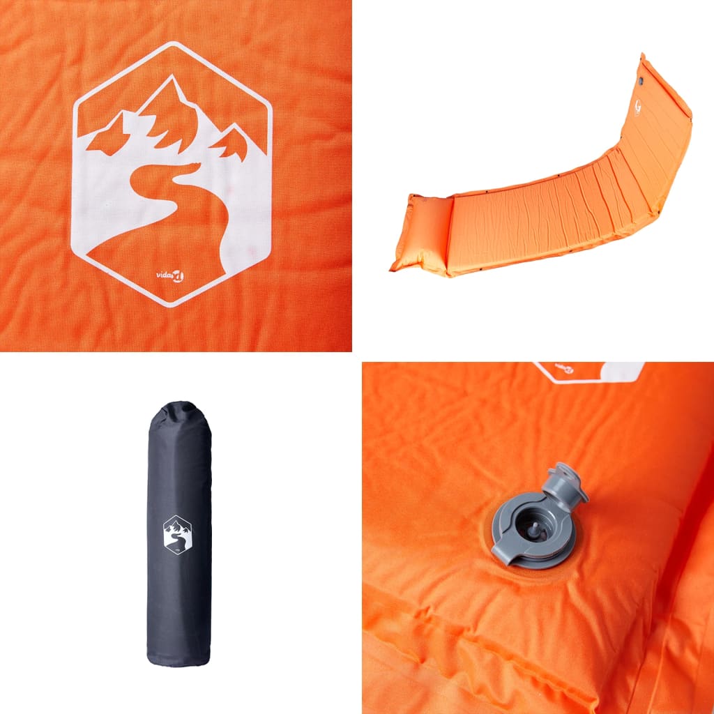 Self-inflating mattress, orange, single