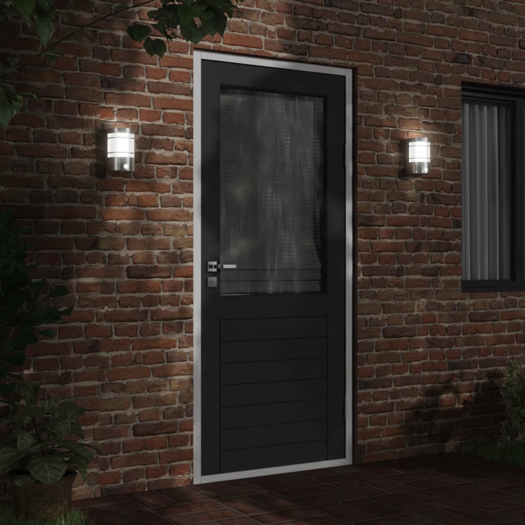 Outdoor sensor lights, 2 pcs, silver, steel