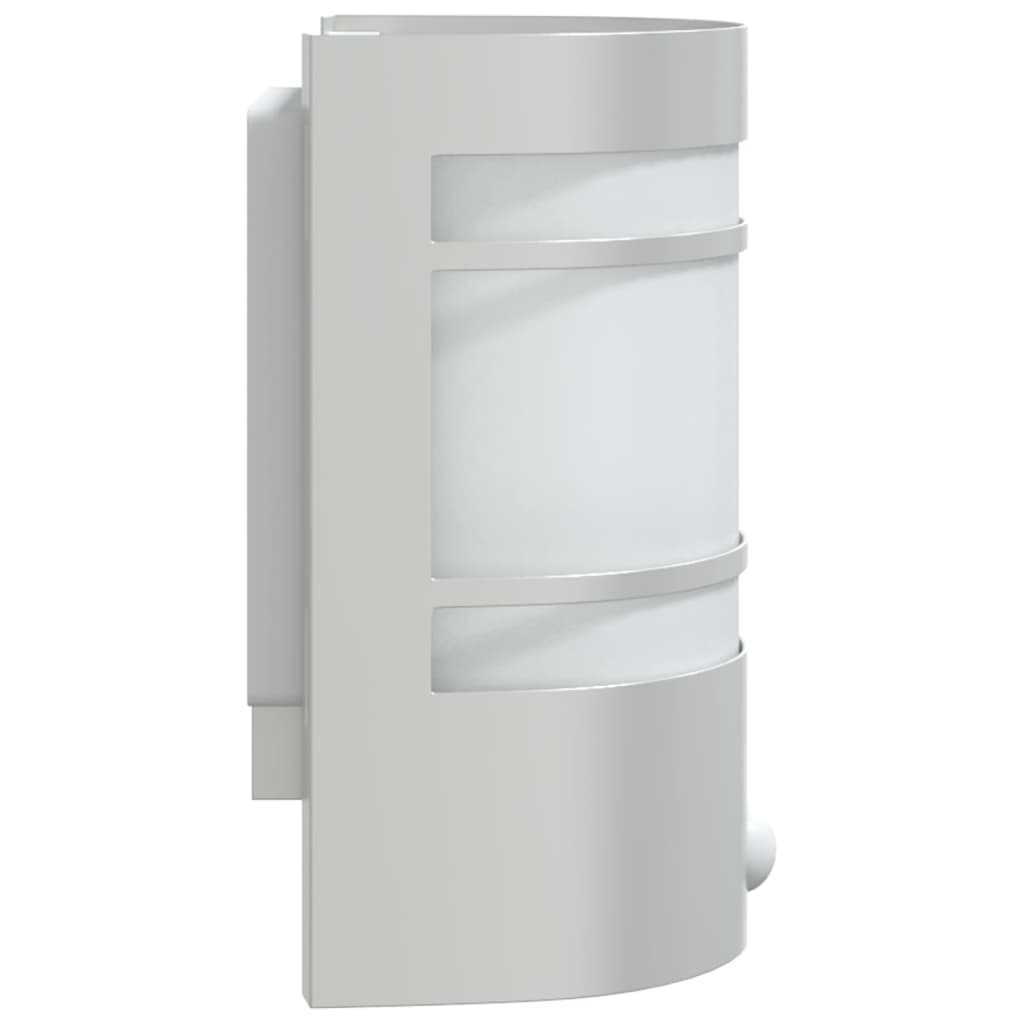 Outdoor sensor lights, 2 pcs, silver, steel