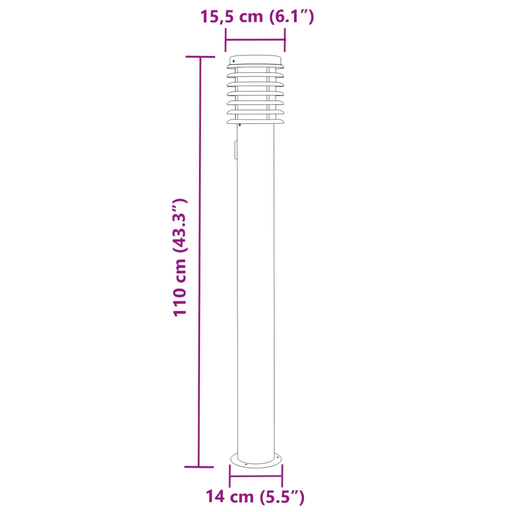 Lauko šviestuvas su išvedimu, juodas, 110cm, plienas