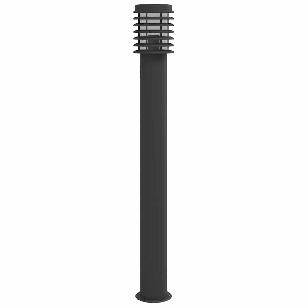 Lauko šviestuvai su išvedimu, 3vnt., juodi, 110cm, plienas