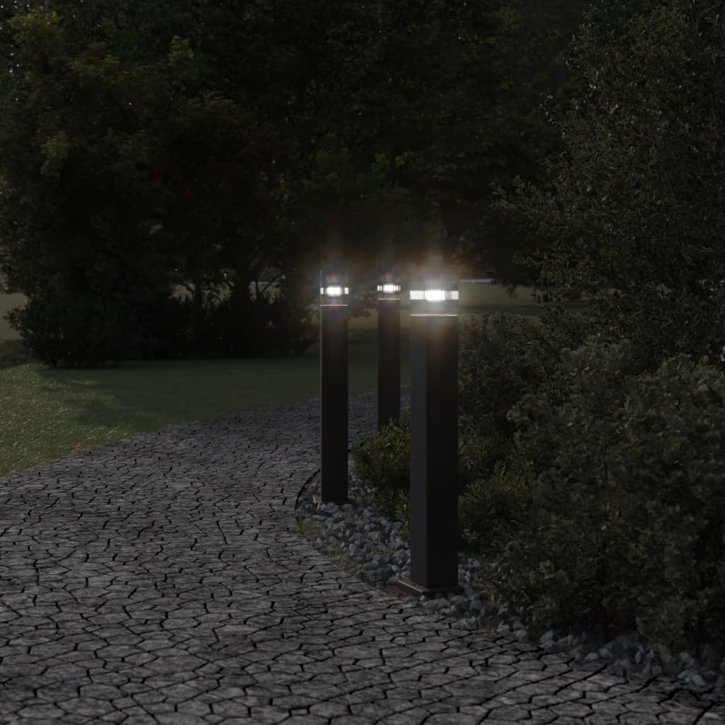 Outdoor lamp, black, 80cm, aluminum
