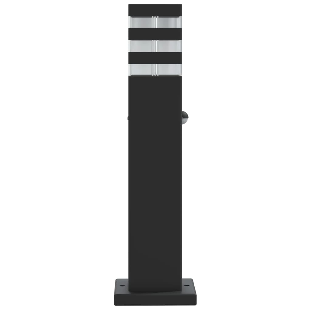 Lauko šviestuvas su jutikliu, 3vnt., juodi, 50cm, aliuminis