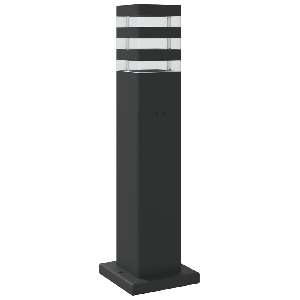Lauko šviestuvas su jutikliu, 3vnt., juodi, 50cm, aliuminis