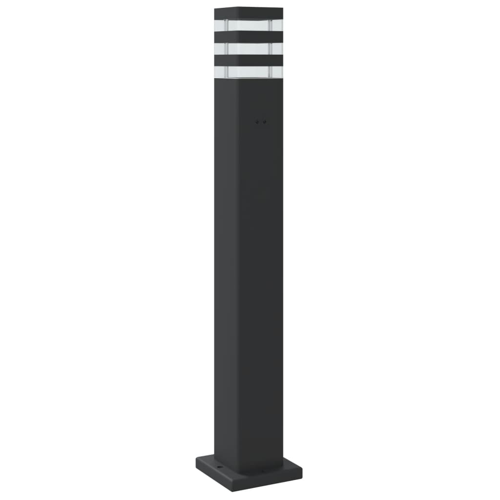 Lauko šviestuvas su jutikliu, juodas, 80cm, aliuminis