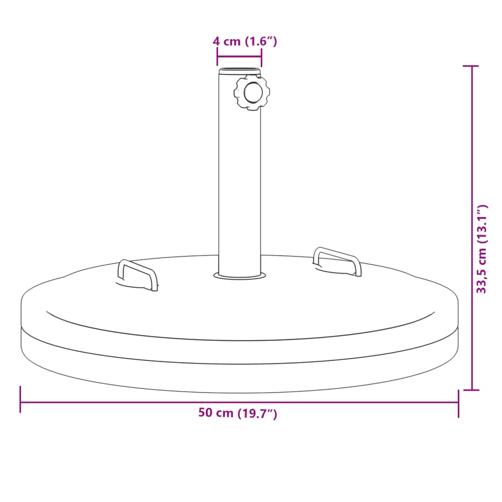 Skėčio nuo saulės pagrindas su rankenomis 38/48mm stulpams