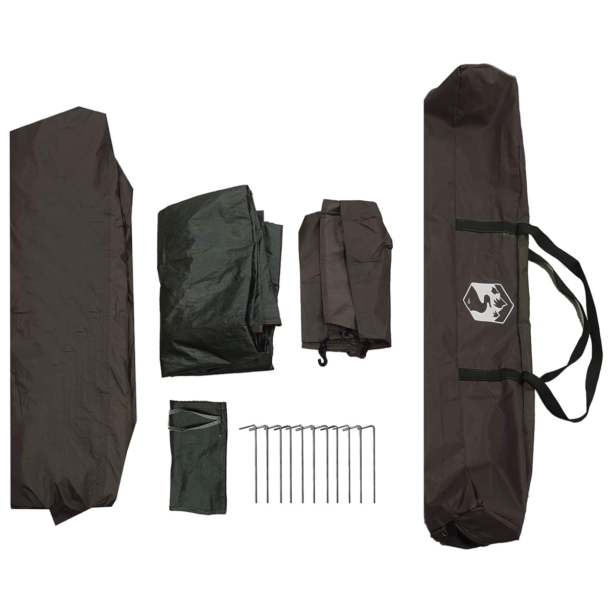Fishing tent, brown, four-person, quick-release