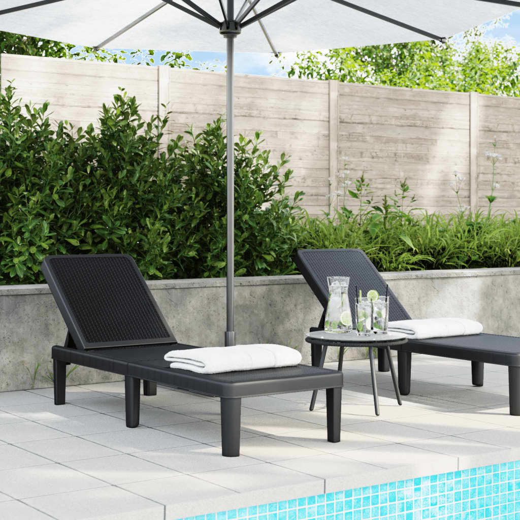 Sun lounger, 155.5x57x28cm, PP, 4-position adjustable