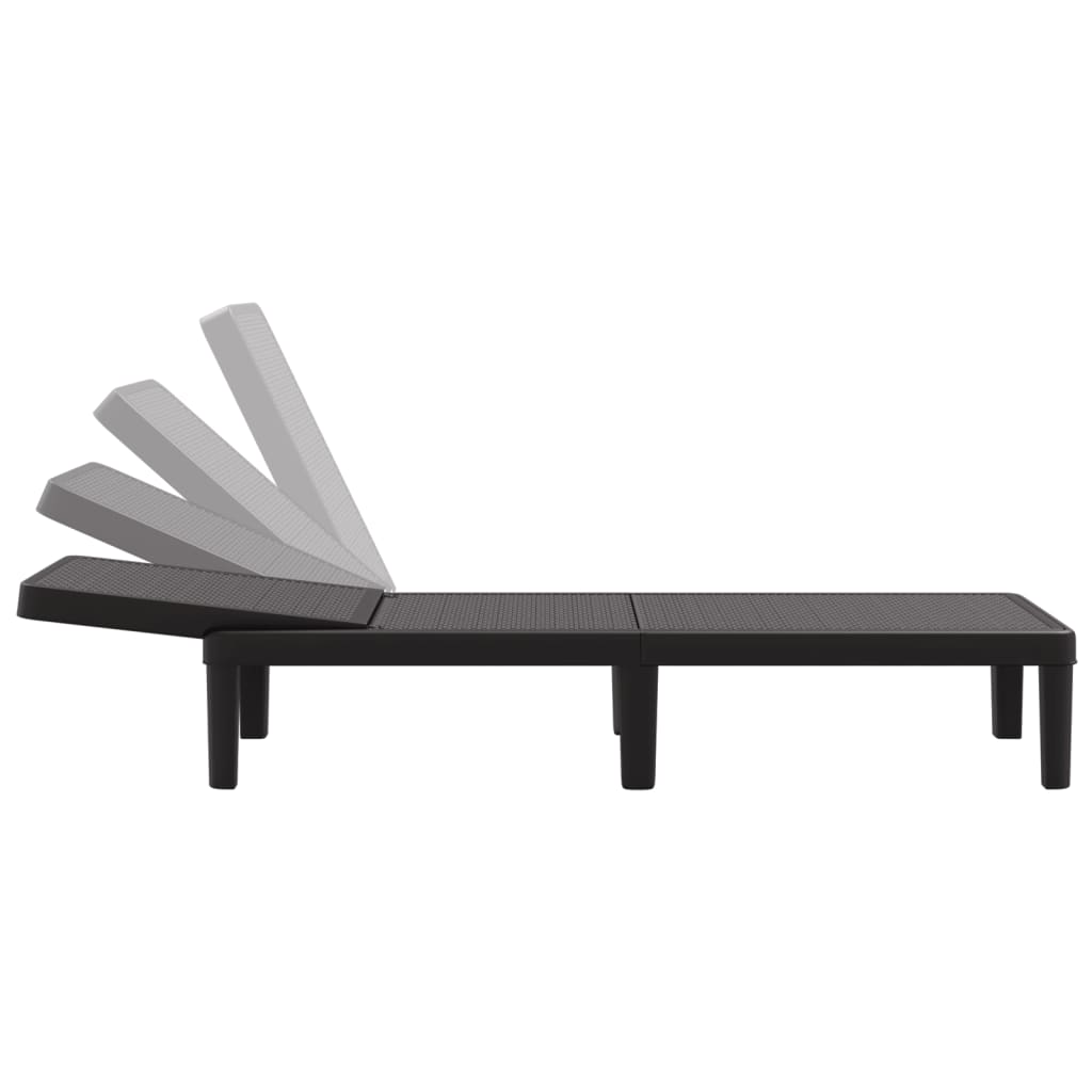 Sun lounger, 155.5x57x28cm, PP, 4-position adjustable
