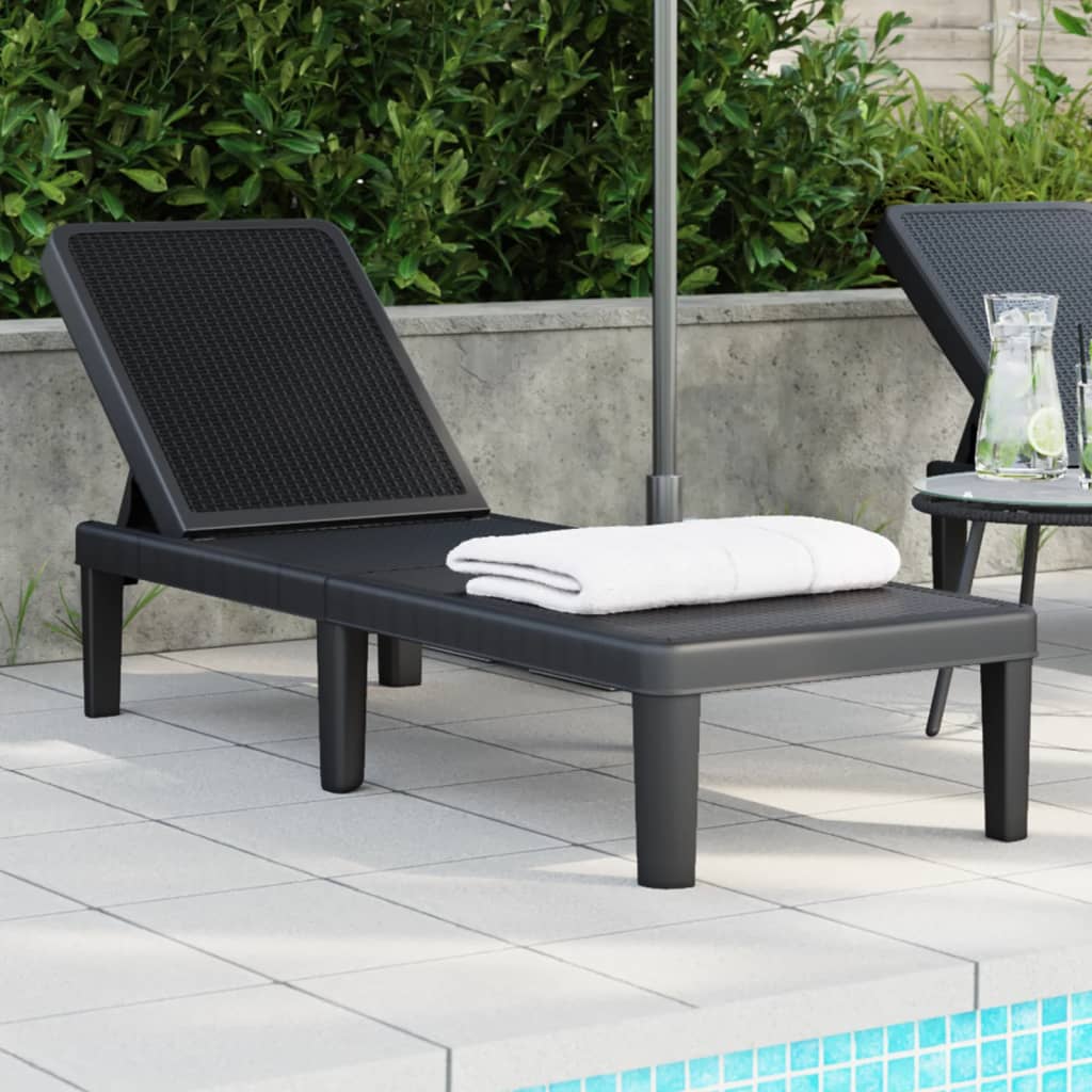 Sun lounger, 155.5x57x28cm, PP, 4-position adjustable