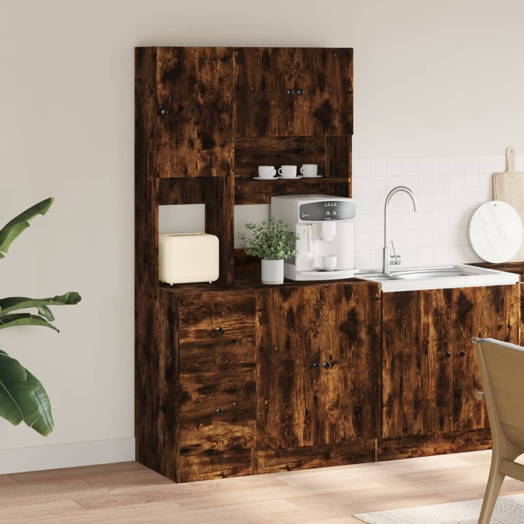 Kitchen cabinet, smoky oak, 95x50x180cm, wood