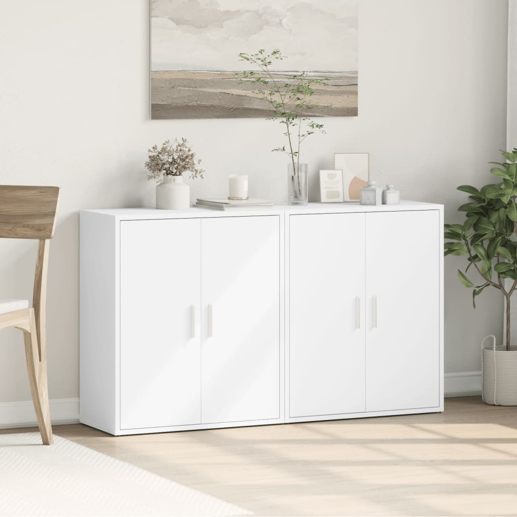 Naktsskapīši, 2 gab., balti, 60x31x70 cm, apstrādāta koksne